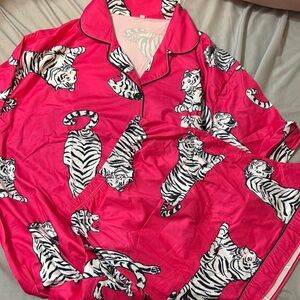Pink Tiger Print Pajamas